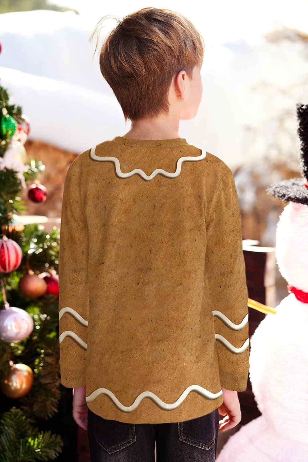 Unisex Kid'S Ugly Christmas Top Funny Graphic Long Sleeve Shirt 4-14 Years