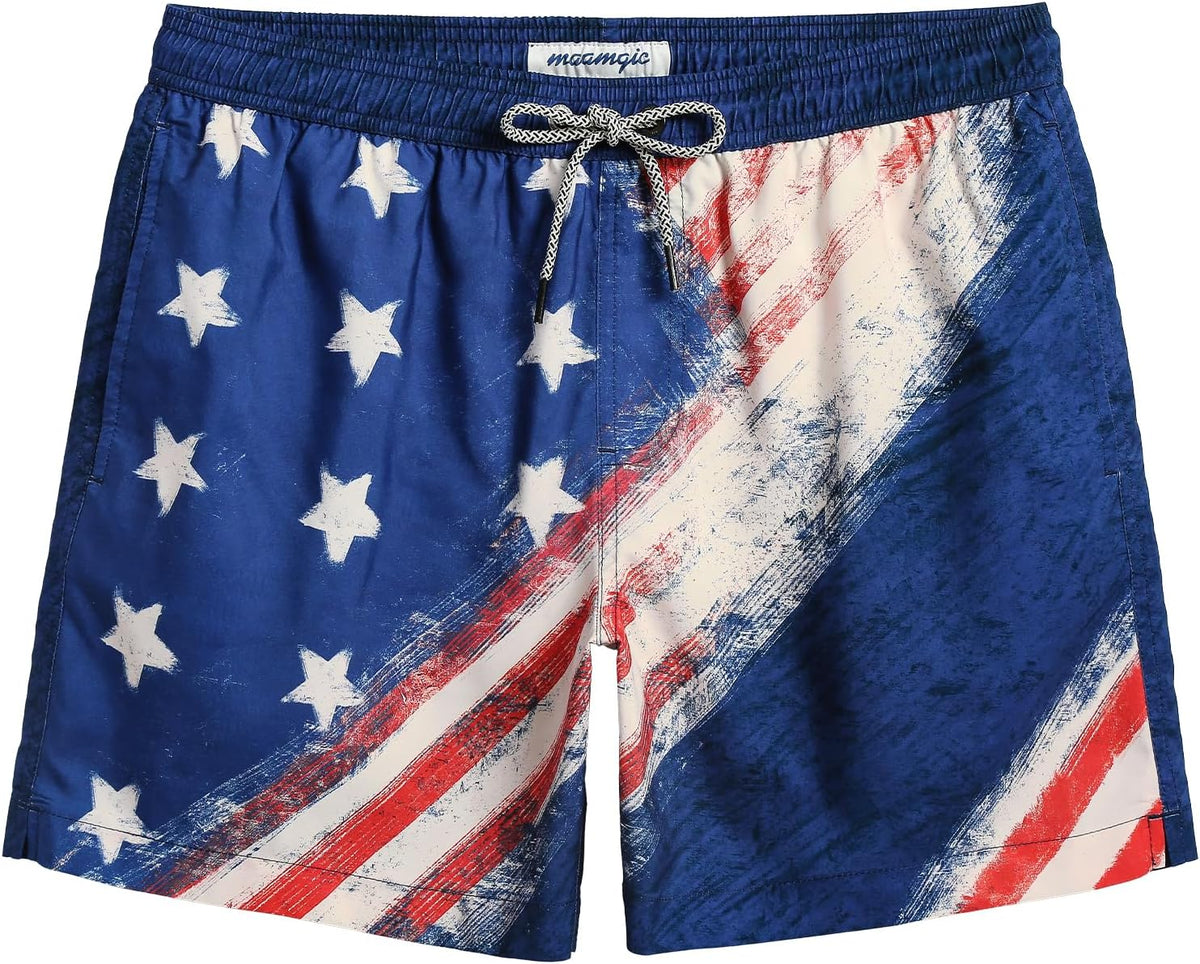 Mens Swim Trunks 5 Inch with Mesh Liner Breathable for Beach