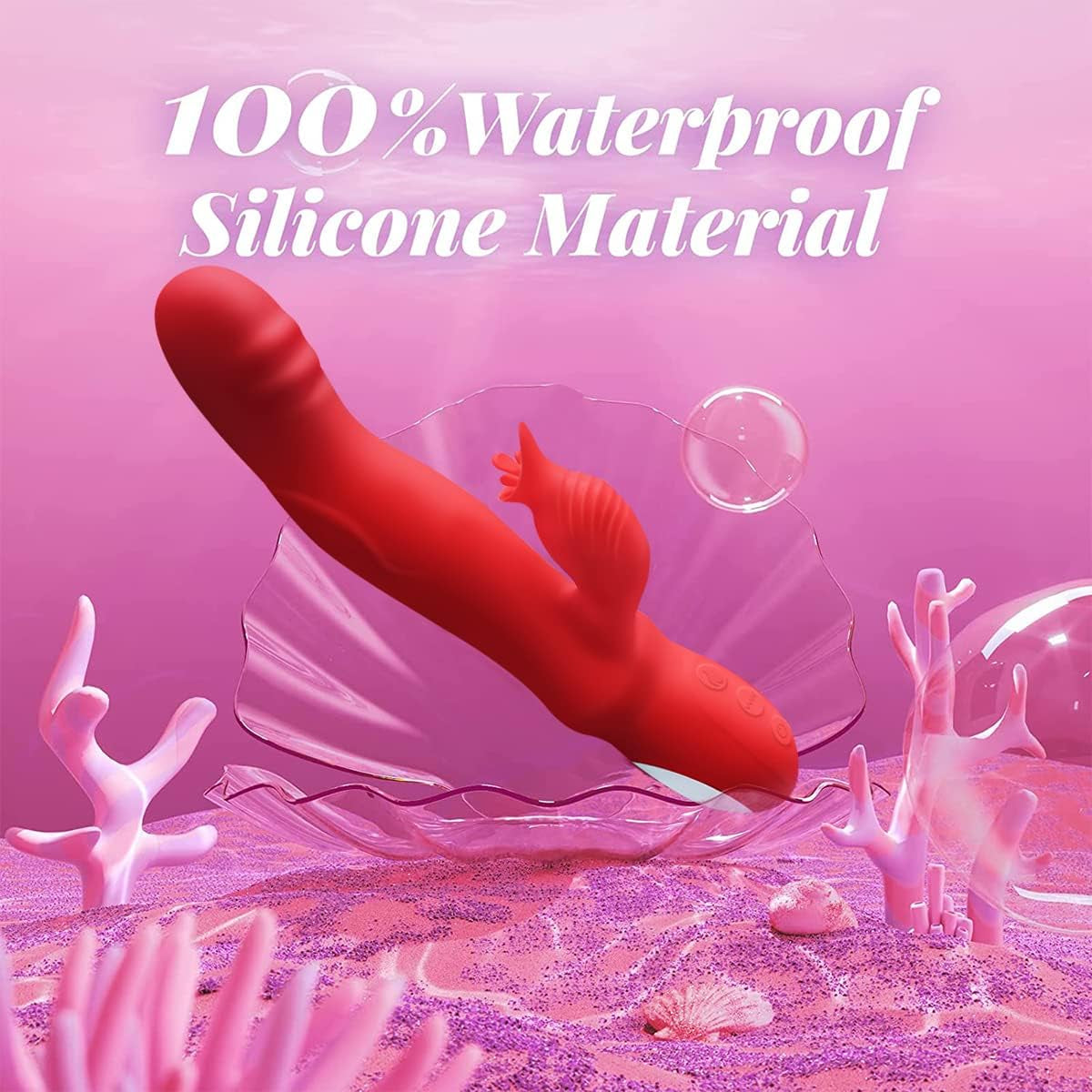 Flexible Adult Toys for Women Today New Adult Tool for Women Today Silent Silicone Powerful 10 Modes Rabbit Ears Machine Pleasure for Men and Women (Red)