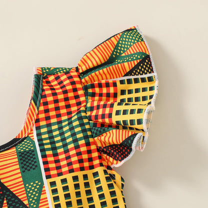 African Baby Clothes Girl Dashiki Ankara Outfit Set