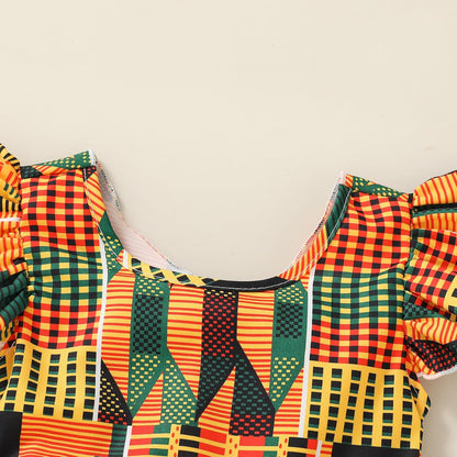 African Baby Clothes Girl Dashiki Ankara Outfit Set