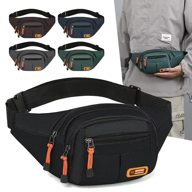 Multifunctional Oxford Waterproof Waist Bag - Large Capacity Fanny Pack for Men & Women, Durable Unisex Riñoneras Para Hombre