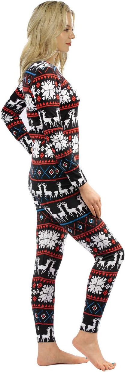 Thermal Underwear for Women Medium-Weight 2 Piece Base Layer Fleece Lined
