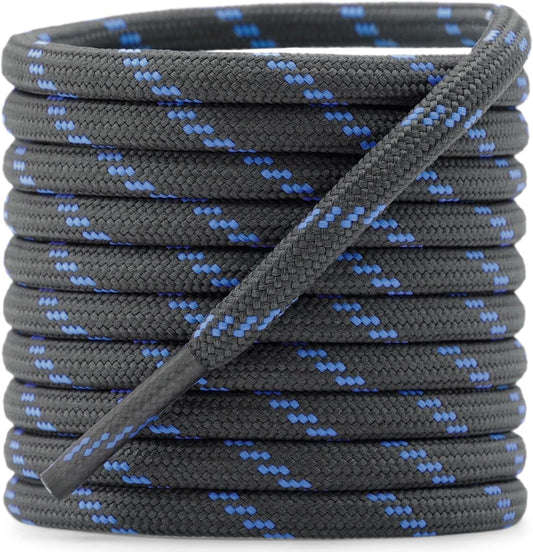 round Work Boot Laces: 2 Pairs Heavy Duty Shoe Laces for Boots