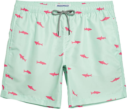 Mens Swim Trunks Quick Dry Swim Shorts with Mesh Lining Funny Swimwear Bathing Suits 7Inch