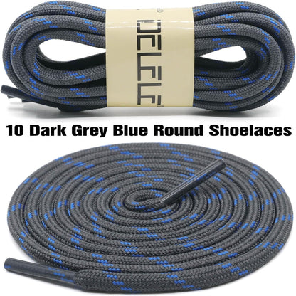 round Work Boot Laces: 2 Pairs Heavy Duty Shoe Laces for Boots
