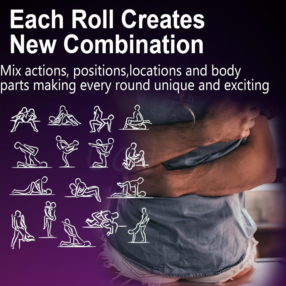 Couples Glow-in-the-Dark Sex Dice Game: Adult Dice Featuring Positions, Body Parts, Actions & Locations for Romantic Date Nights and Gifts