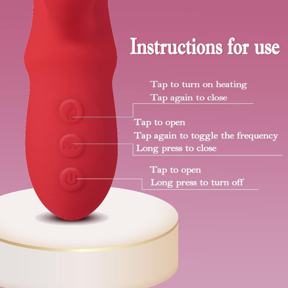 Flexible Adult Toys for Women Today New Adult Tool for Women Today Silent Silicone Powerful 10 Modes Rabbit Ears Machine Pleasure for Men and Women (Red)