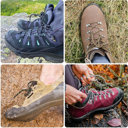 round Work Boot Laces: 2 Pairs Heavy Duty Shoe Laces for Boots