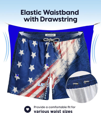 Mens Swim Trunks 5 Inch with Mesh Liner Breathable for Beach