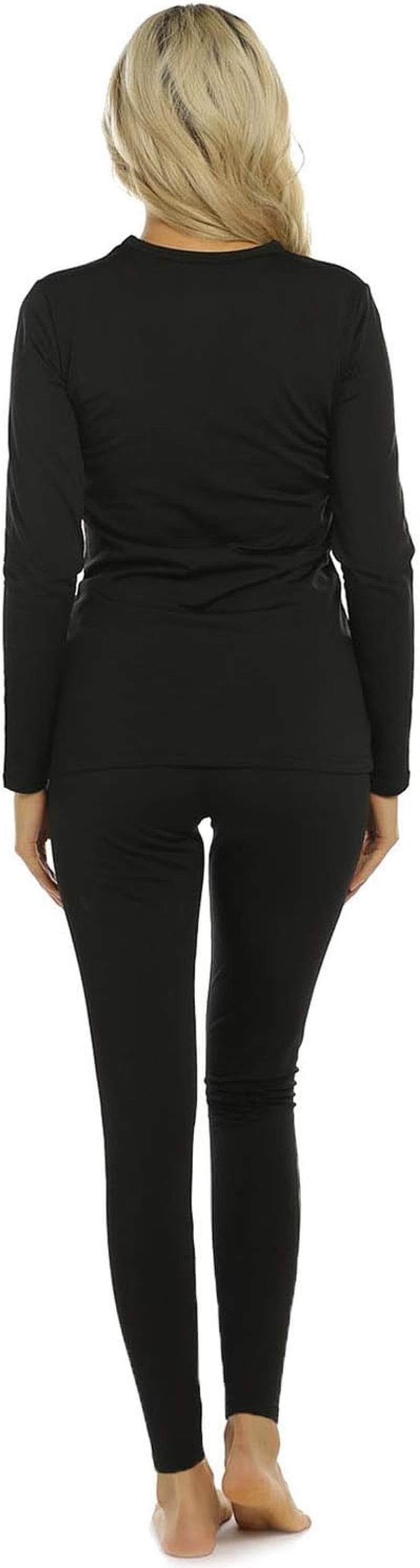 Thermal Underwear for Women Medium-Weight 2 Piece Base Layer Fleece Lined