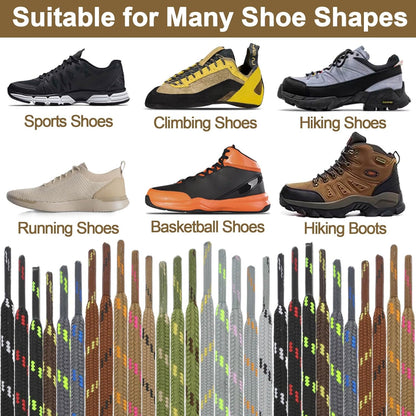 round Work Boot Laces: 2 Pairs Heavy Duty Shoe Laces for Boots