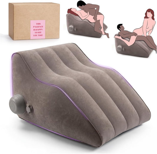Inflatable Couples Position Pillow – Velvety Flocked Cushion for Enhanced Support and Comfort in Intimate Experiences, Portable Adult Furniture for Men and Women