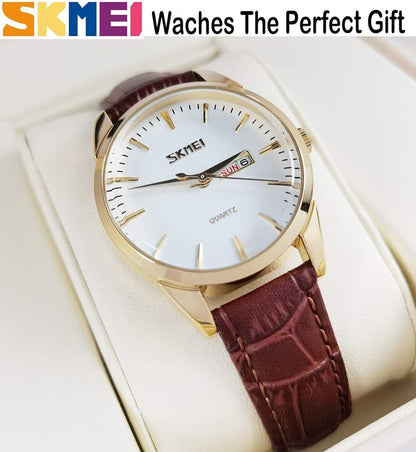 Women'S Watches for Ladies Female Black Leather Band Waterproof Fashion Casual Simple Dress Analog Day Date Business Light Wrist Watch