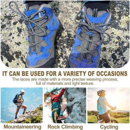 round Work Boot Laces: 2 Pairs Heavy Duty Shoe Laces for Boots